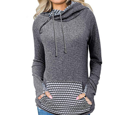 

Starmoon Women Long Sleeve Casual Print Patchwork Pullover Hooded SweatShirt Top Blouse