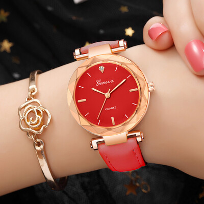 

RM New Fashion Geneva Women Leather Band Quartz Analog Wrist Watch