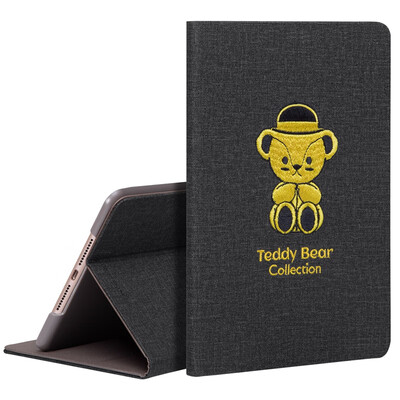 

Teddy collection iPad mini 2019 new protective cover 79 inch mini5 tablet protective shell creative embroidery all-inclusive anti-drop dormant bracket leather case Teddy doll