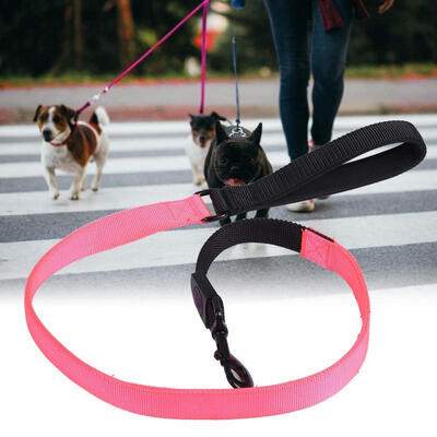 

Greensen Pink Durable Nylon Flexible Pet Leash Traction Rope for Medium Large Dog Puppy Walking Running