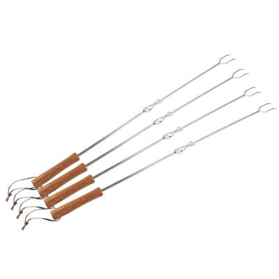 

Greensen 4Pcs Stainless Steel BBQ Grilling Forks Outdoor Picnic Camping Barbecue Roasting Skewer