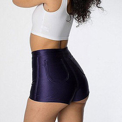 

WOMENSLADIES HIGH WAISTED AMERICAN SHINY DISCO STYLE SHORTSHOT PANTS