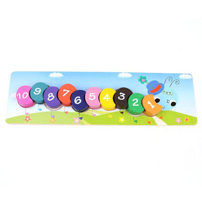 

Wooden Caterpillars Number String Puzzle Set Beads Building Block Kids Toy