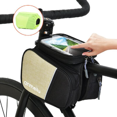 

Lixada Bike Top Tube Bag Cycling Front Frame Bag Bike Phone Pouch Bicycle Frame Bag Touch-screen 6IN Phone Pouch with Waterproof R