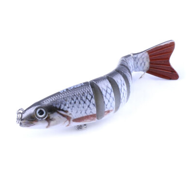 

127CM Mini 3D Artificial Bait False Multi Joint Fish Shape Eco-friendly ABS Plastic Hard Fishing Lure With 2 Treble Hooks