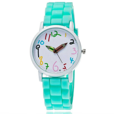 

Fashion paint quartz watch explosion models silicone pencil watch white oil shell childrens watch