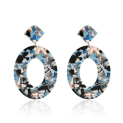 

Fashion Multi-Color Acrylic Acetic Acid Drop Earrings for Women Girl Personality Statement Simple Geometric Pendant Earrings