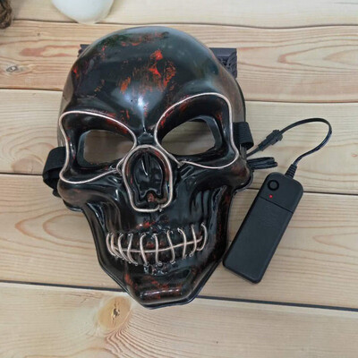 

Halloween LED Mask Glowing In Dark Mask Skeleton Mask Full Face Halloween Role Dress Up Cosplay Mask for DJ Party