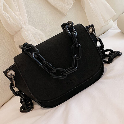 

Xiaozhong design 2019 Korean new resin chain handbag slung saddle bag Joker fairy bag