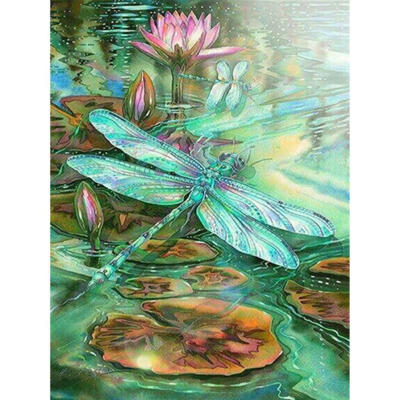 

5D DIY Full Drill Diamond Painting Dragonfly Pond Cross Stitch Embroidery