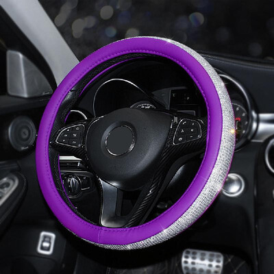

Full drill steering wheel cover car hot sale diamond steering wheel cover new set of personality unisex steering wheel tide Purple