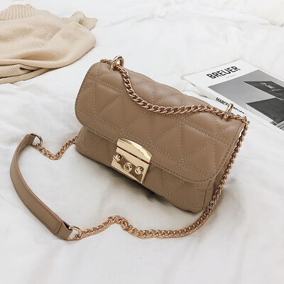 

Hong Kong wind texture net red diamond chain bag women 2019 new early spring chic girl Joker shoulder Messenger bag