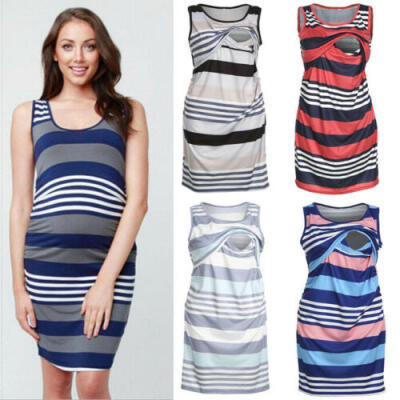 

Womens Maternity Dresses Nursing Breastfeeding Dress Pregnant Loose Summer Dress