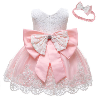 

Newborn Baby Girls Dress Sequins Lace Flower Birthday princess Dress Infant party costume