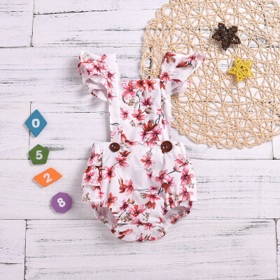 

Infant Newborn Baby Floral Ruffle Romper Bodysuit Outfit Sunsuit Clothing