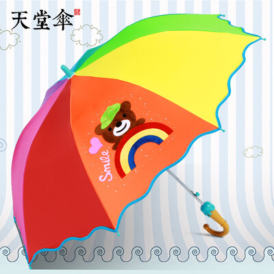 

Paradise umbrella children umbrella black plastic sunshade umbrella long handle sunny umbrella colorful childhood