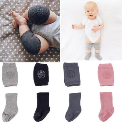 

Baby Boy Girls Safty Crawling Anti Slip Knee Pads Non Skid Kneecap Socks Set US