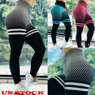 

US Ladies Sports Push Up Scrunch Butt Lift Elastic Leggings Gym Yoga Sexy Pants