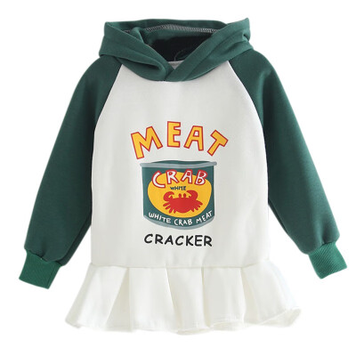 

Childrens Patchwork Cute Girls Sweatshirts 2018 New Autumn Girls Long-sleeved Hooded Sweatshirts Kids Casual Tops 1-6Y