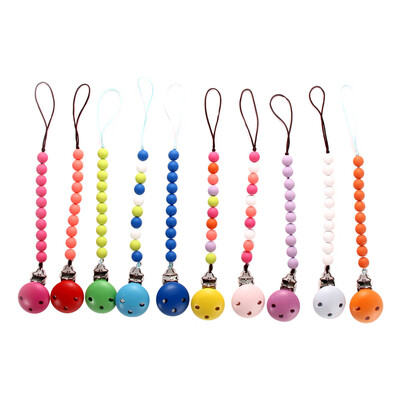 

Toddler Baby Infant Soother Wood Pacifier Clips Holders Chain Leashes Cases