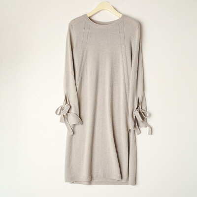 

Card&Geese cashmere sweater solid color round neck female cashmere pullover knit long section 10527