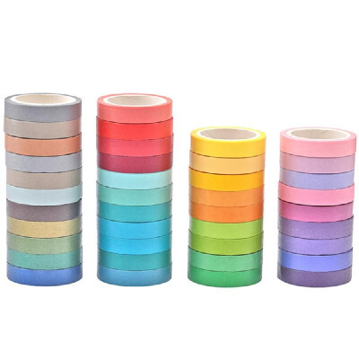 

40Pcs Candy Color Paper Masking Tapes Stickers for DIY Craft Decoration Scrapbooking