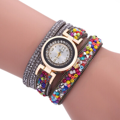 

Explosion models colorful stone winding female bracelet watch diamond winding ladies quartz watch