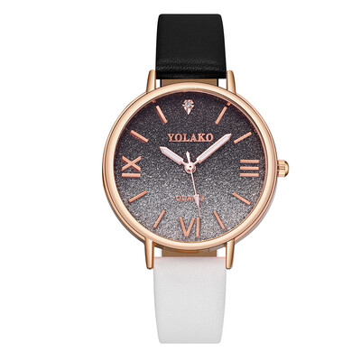 

Fashion Women Watches RhinestoneScale Dial Ladies Quartz Wristwatch Multicolor Leather Strap Business Clock Montre Femme