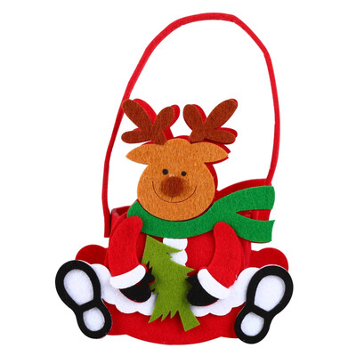 

New Year Xmas Gifts Santa Claus Snowman Candy Bags Hangable Pouch Handbag Merry Christmas Storage Package Organizer