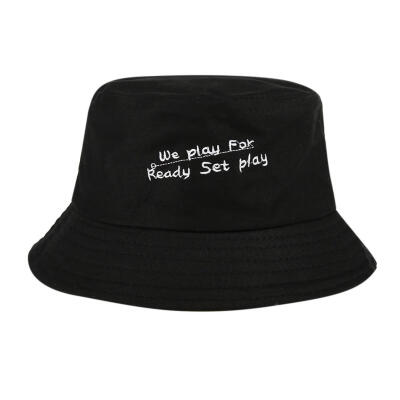 

Fashion Unisex Women Men Letter Print Hip Hop Bucket Hats Foldable Sun Cap