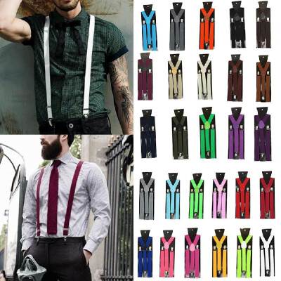 

New Fashion Men Women Clip on Suspenders Elastic Y-Shape Back Formal Unisex Adjustable Braces