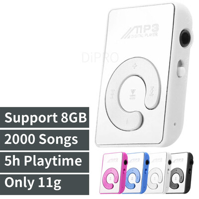 

Mini Clip Mirror MP3 Player With Micro SD TF Card Slot C Shape Sports MP3 Digital Music Player Fashion Sport Shape