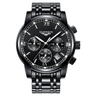 

GUANQIN GQ19018 Male Waterproof Luminous Stainless Steel Belt Quartz Watch