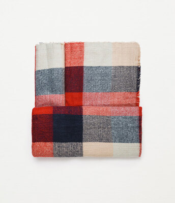 

2018 autumn&winter new red double-sided plaid striped scarf warm shawl warm color scarf exported to Europe&America
