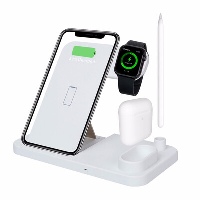 

4 in 1 Wireless Charger For iPhone X  XR 8 Fast Wireless Charging Station for Airpods For Apple Watch 4 3 2 For Apple Pencil