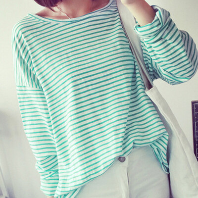 

Starmoon Fashion Stripe Womens Regular Long Sleeve Round Neck T-shirt