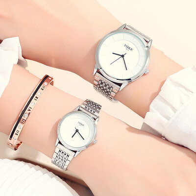 

Watch mens steel business couple on the table waterproof mens watch quartz watch trend ultra-thin womens watch