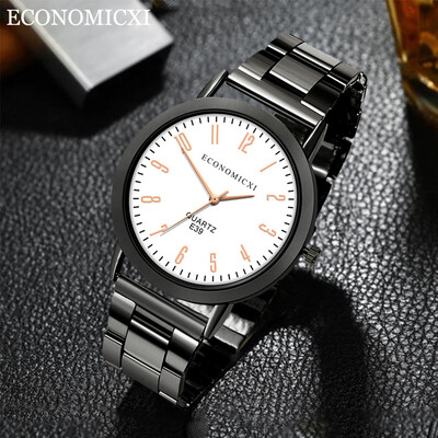 

Gobestart Men Trendy Minimalist Quartz Watch Stainless Steel Strap