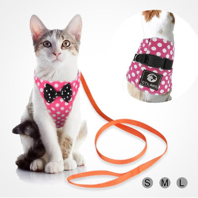 

Pet Vest Harness Set wLeash Comfort Adjustable Padded Vest No Choke Design Harness for Small Dog Cat Puppy