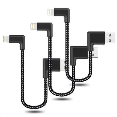 

Mini Double Elbow USB Data Cable 90 Degree Nylon Braided No Winding Fast Charging Line For IPhone7