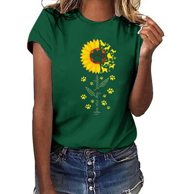 

Starmoon Women Summer Printing Pockets Short Sleeve Shirt Casual Tunic Tops Blouse