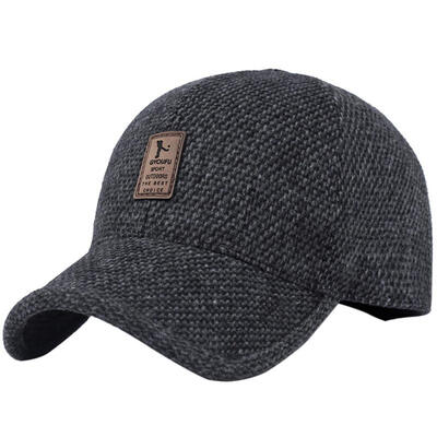 

Men Earflaps Baseball Cap Warm Snapback Outdoor Fathers Winter Visor Hat Gift