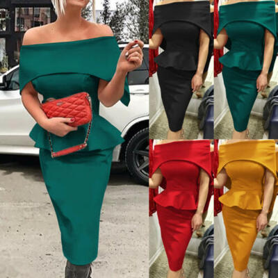 

Women Dress OL Formal Business Work Stretch Party Cocktail Slim Pencil Dress US