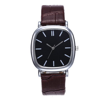 

Couple fashion creative watch silver square shell simple men&women on the table quartz watch explosion section