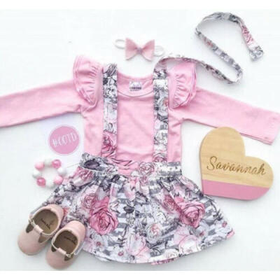 

3PCS Newborn Baby Girl Autumn Clothes Tops RomperTutu Skirts Dress Outfits