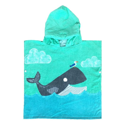 

60cm Baby Kids Cotton Hooded Pullover Bath Towel Beach Swimming Towel Poncho