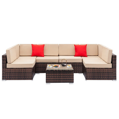 

Ktaxon 2pcs Outdoor Patio Sofa Furniture Wicker Rattan Deck Couch Arm Single Sofa