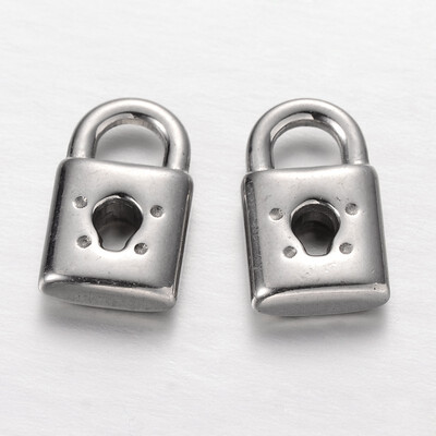 

Lock 304 Stainless Steel Pendants Stainless Steel Color 16x95x4mm Hole 4x45mm