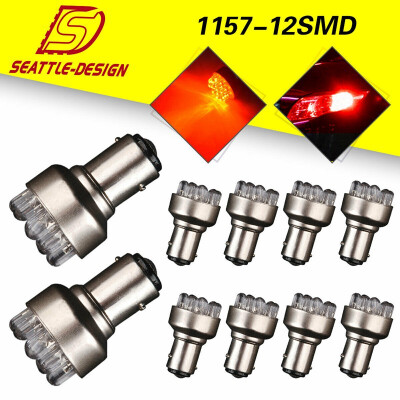 

10x Red 1157 BAY15D 12SMD LED Tail Brake Stop Turn Signal Light Bulbs 1152 1142