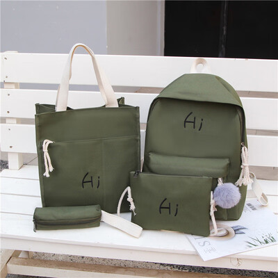 

Double shoulder bag female Korean version two shoulder back cute girl schoolbag junior high school student schoolbag four pieces s